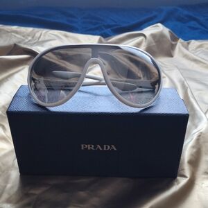 Prada White Oversized Sunglasses